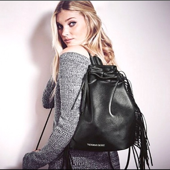 Victoria's Secret Handbags - WINTER SALE❄️🖤NEW without tags 🖤 Black leather fringe VS backpack
